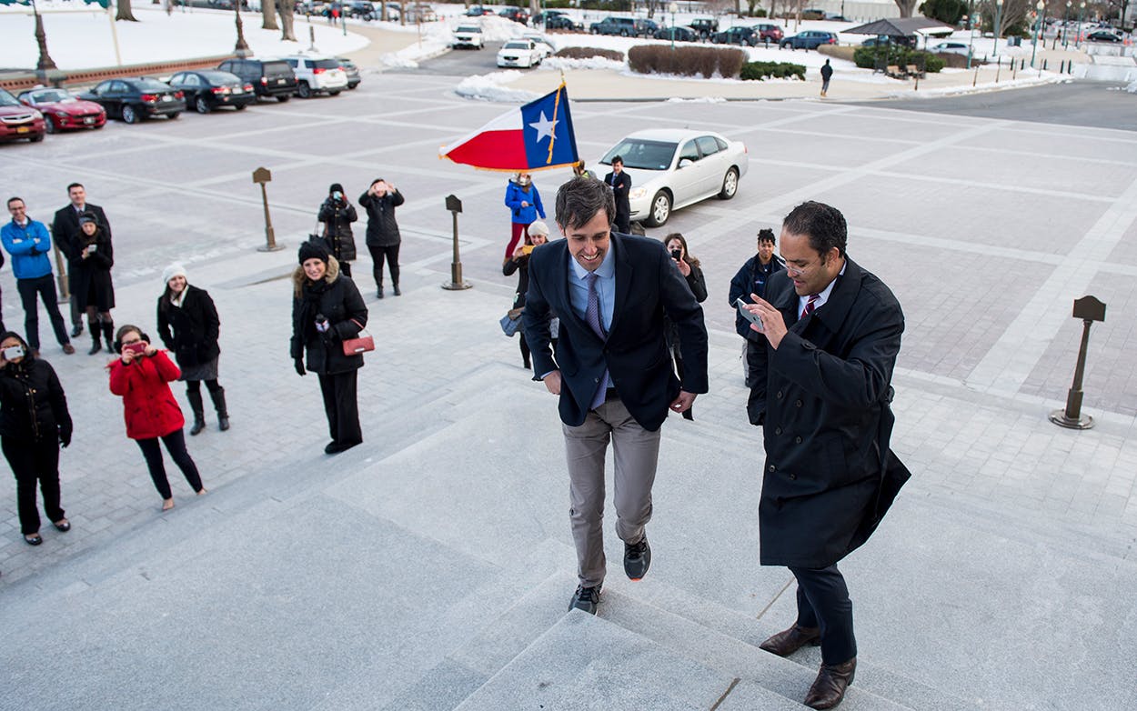 Rep. Beto O'Rourke, D-Texas, left, and Rep. Will Hurd, R-Texas, took a bipartisan road trip.