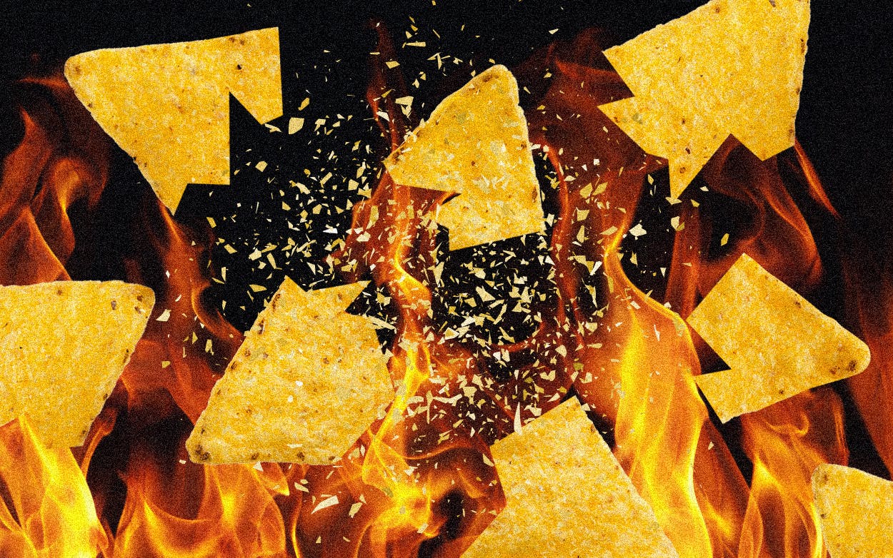 Spontaneously combusting tortilla chips