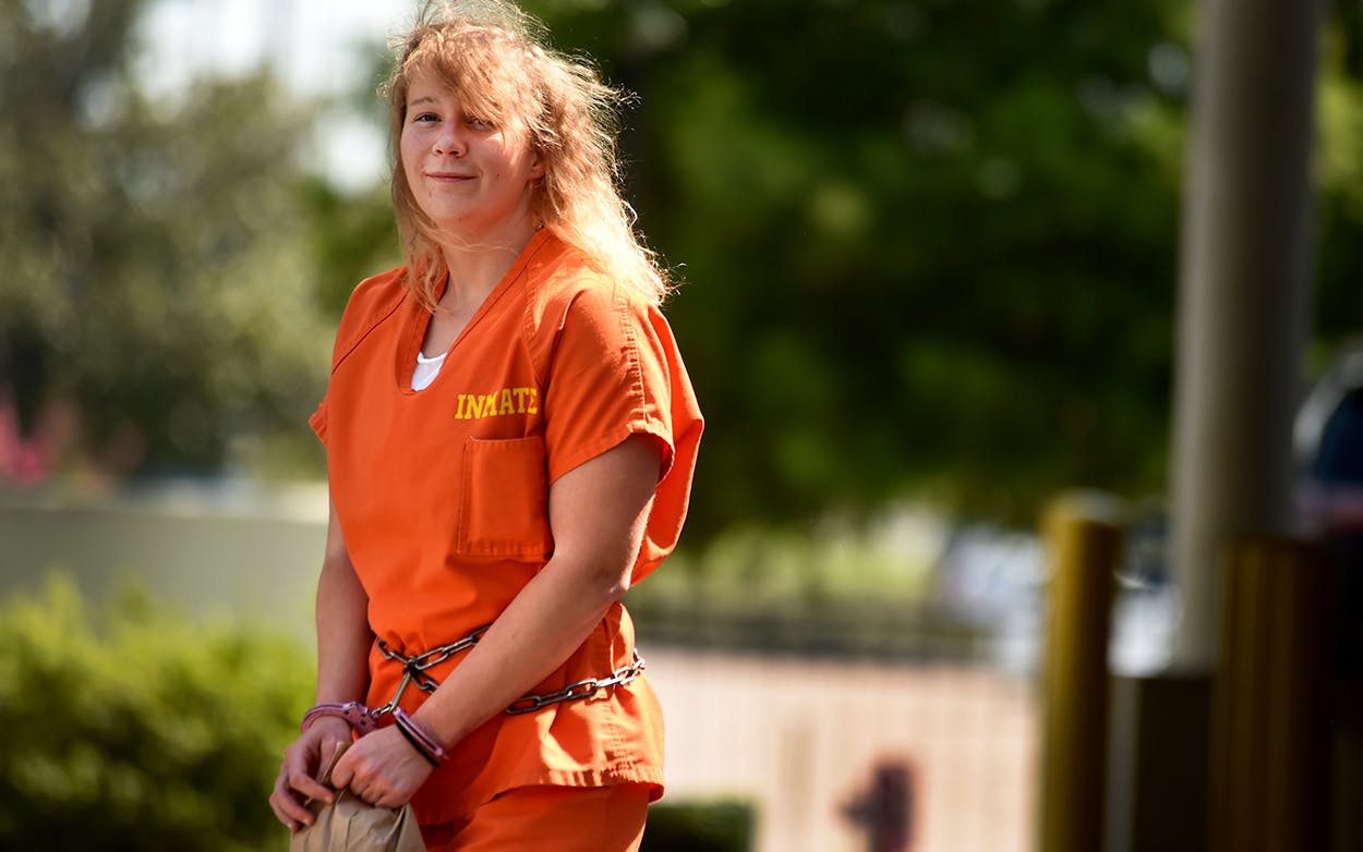 Reality Winner, 26, walks out of the Federal Courthouse in Augusta, Ga., Tuesday, June 26, 2018 after pleading guilty to leaking a classified document allegedly taken while she was working as a NSA contractor at Fort Gordon, Ga.