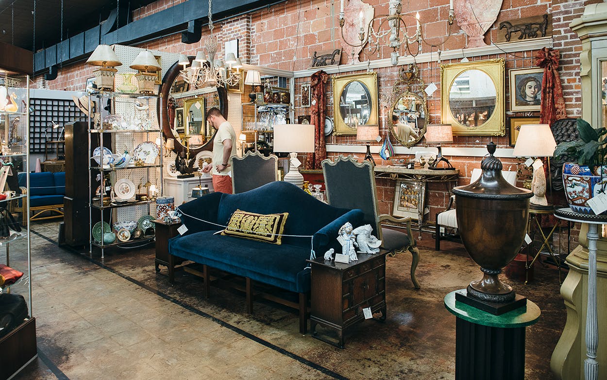 The interior of AG Antiques in Houston