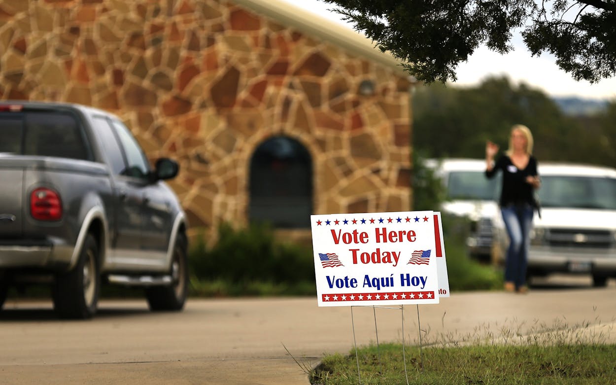 Voting signs in Texas