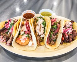 An array of tacos from Tex-Mex BBQ Tuesday at Brotherton's Black Iron Barbecue