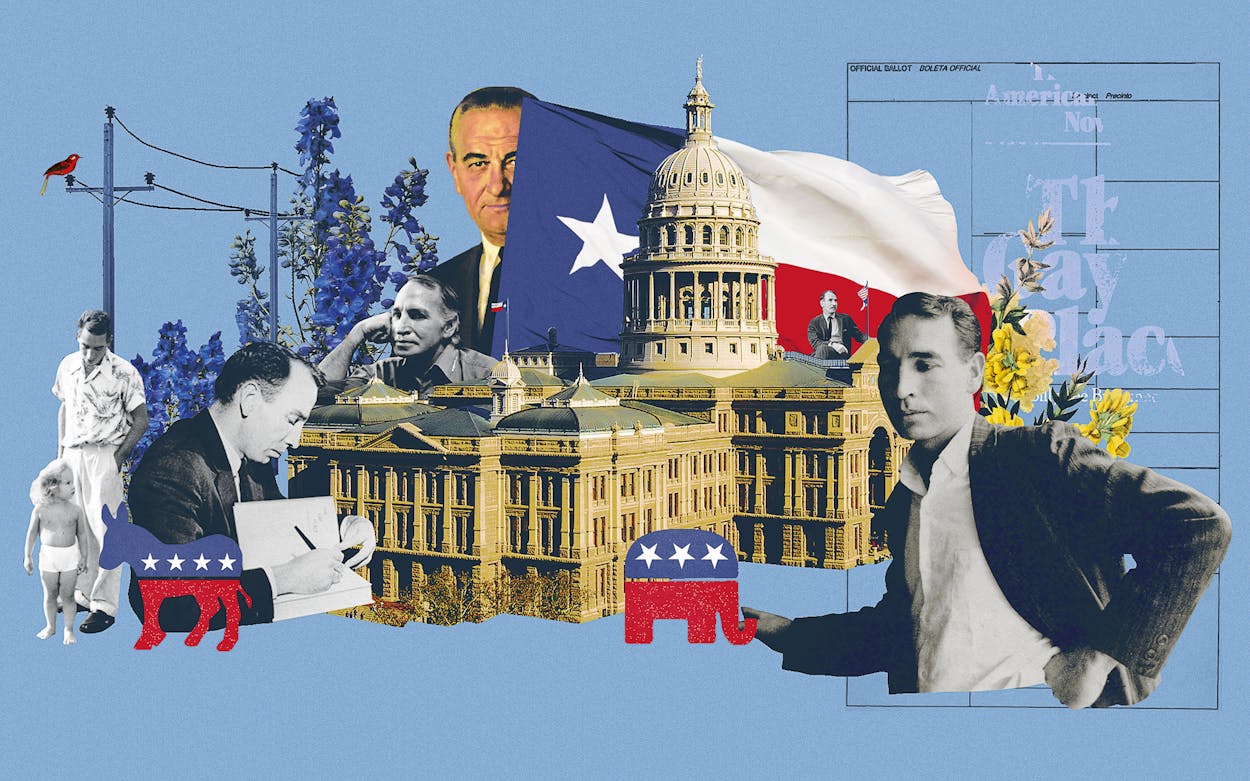 Illustration of Billy Lee Brammer and Texas politics