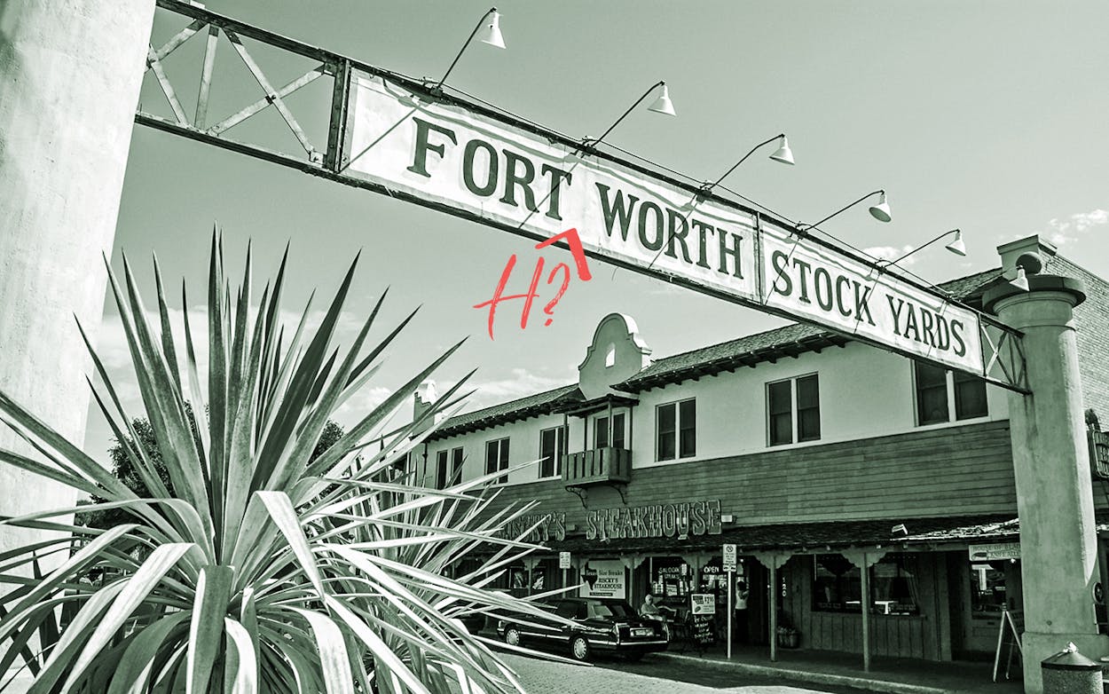 A sign of the Fort Worth Stock Yards