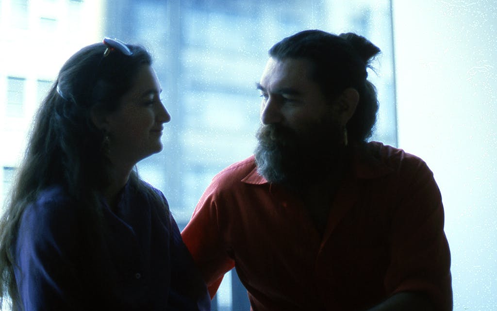 Charmaine Locke (left) and James Surls (right) at Allan Frumkin Gallery in New York City in 1982.