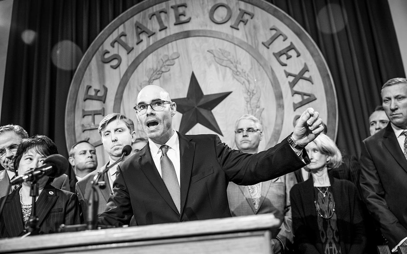 State Rep. Dennis Bonnen, R-Angleton, speaks about border security at a news conference at the Capitol in Austin on Wednesday Jan. 11, 2017.