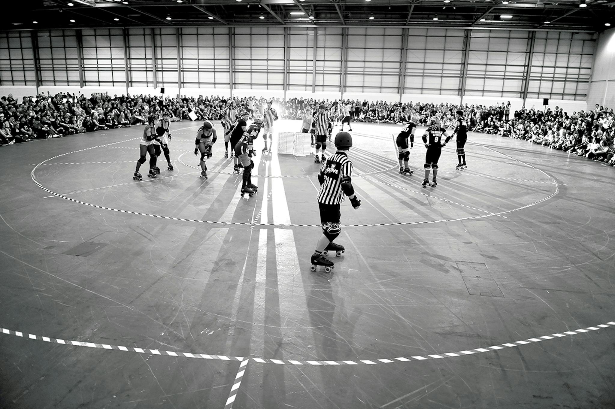 The Hustlers skating at a tournament in London