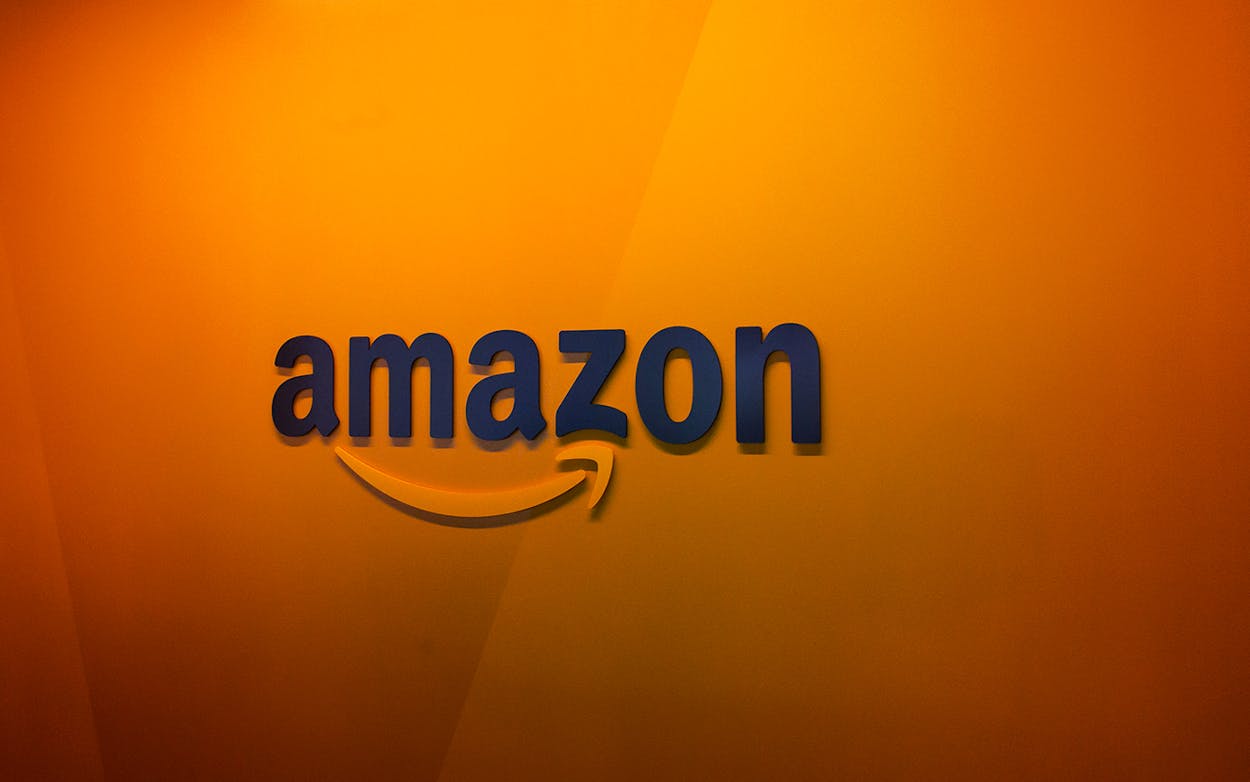 A sign from Amazon, which will be opening two new headquarters in the DC and NYC metro areas