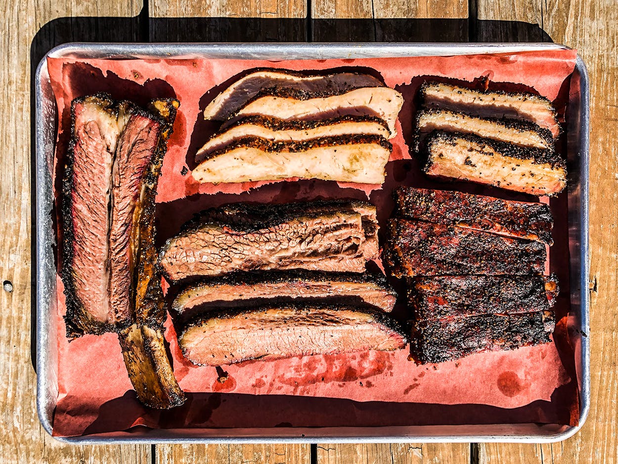 A bevy of smoked meats from Reveille Barbecue