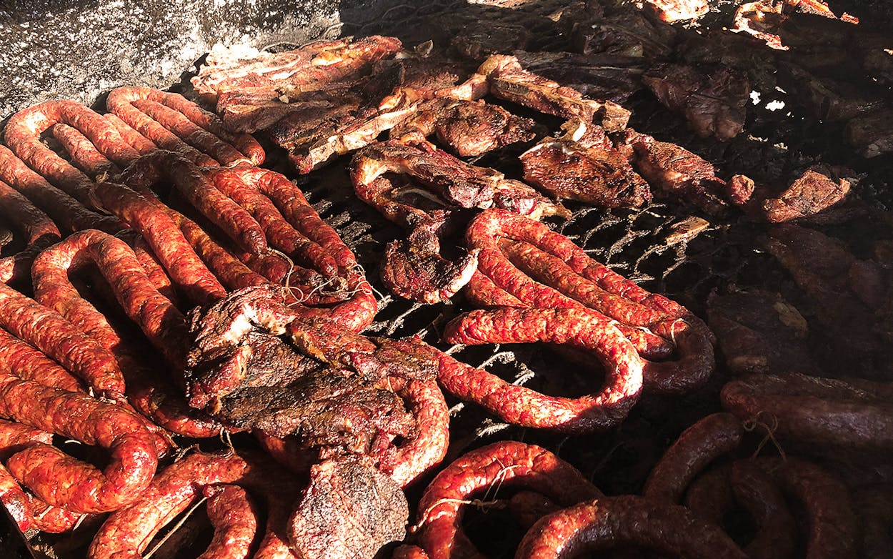 A pit full of meat at Wiatrek's Meat Market