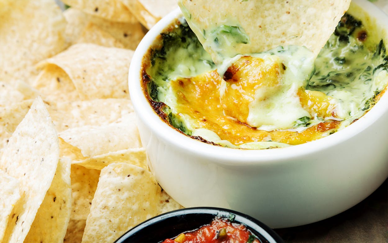 Spinach dip, supposedly the most popular Super Bowl snack in Texas.