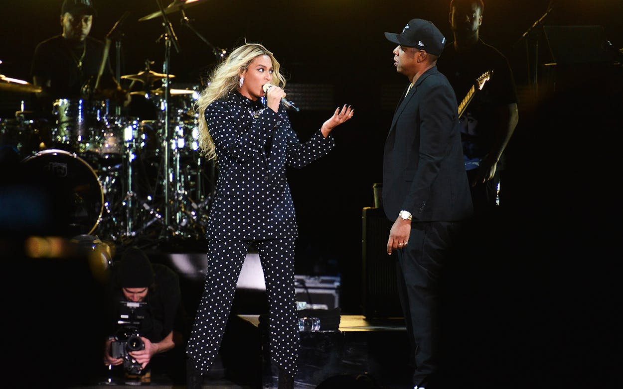 Beyonce and and Jay Z perform on stage during a Get Out The Vote concert at Wolstein Center on November 4, 2016 in Cleveland, Ohio.