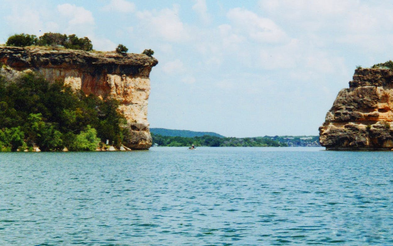 A view of Hell's Gate in Possum Kingdom Lake.
