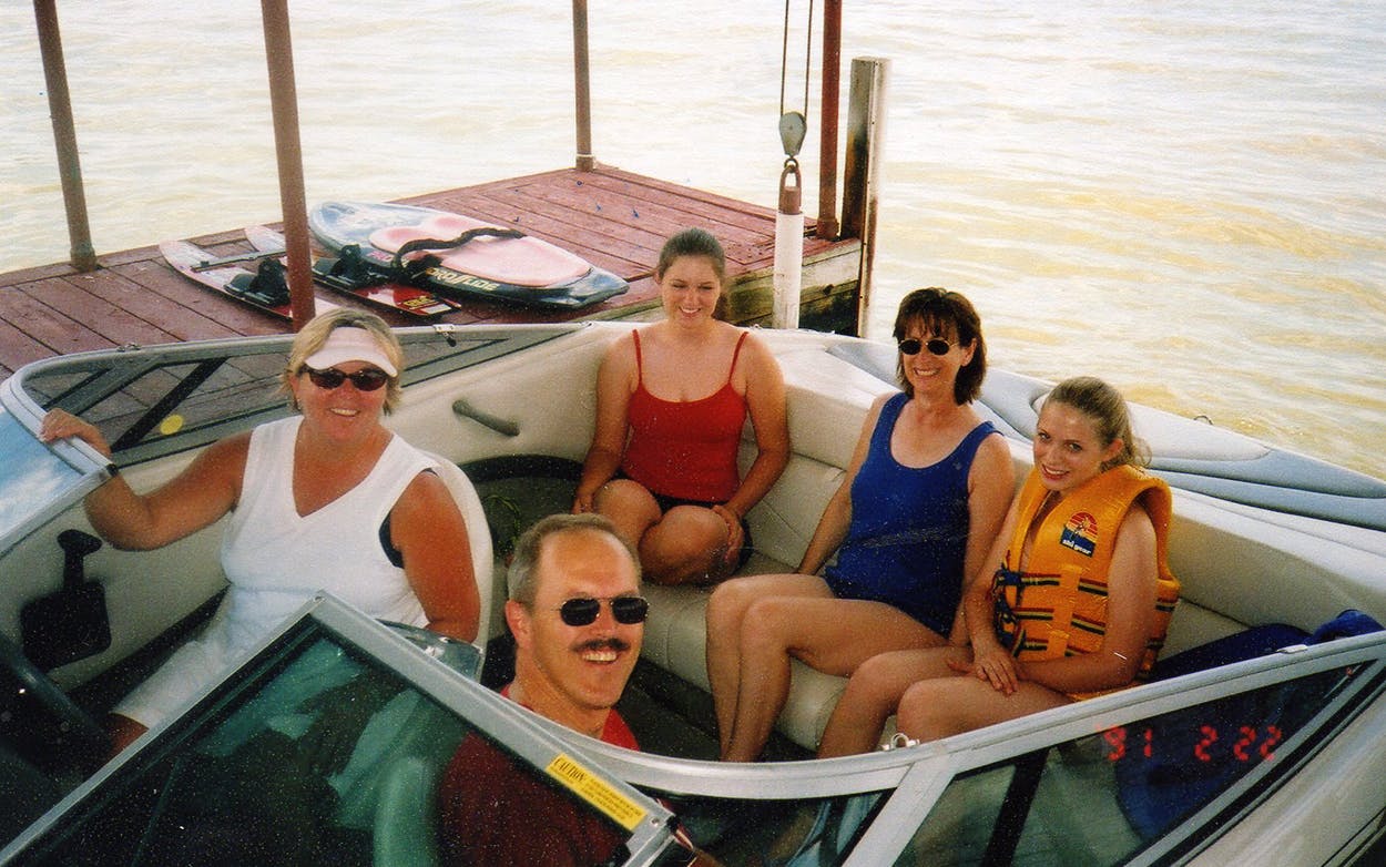 Family boat ride at Possum Kingdom Lake. 