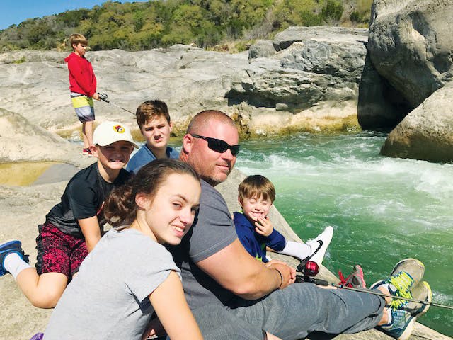 A family outing to Pedernales Falls State Park in June 2017.
