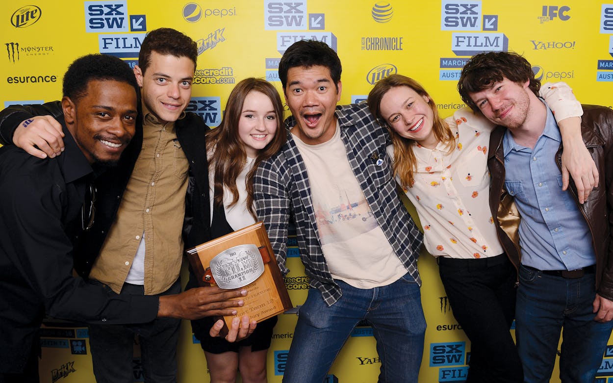 In 2013, 'Short Term 12' won the Grand Jury Award at SXSW. Here, Lakeith Stanfield, Rami Malek, Kaitlyn Dever, Destin Cretton, Brie Larson, and John Gallagher Jr. pose with the award.