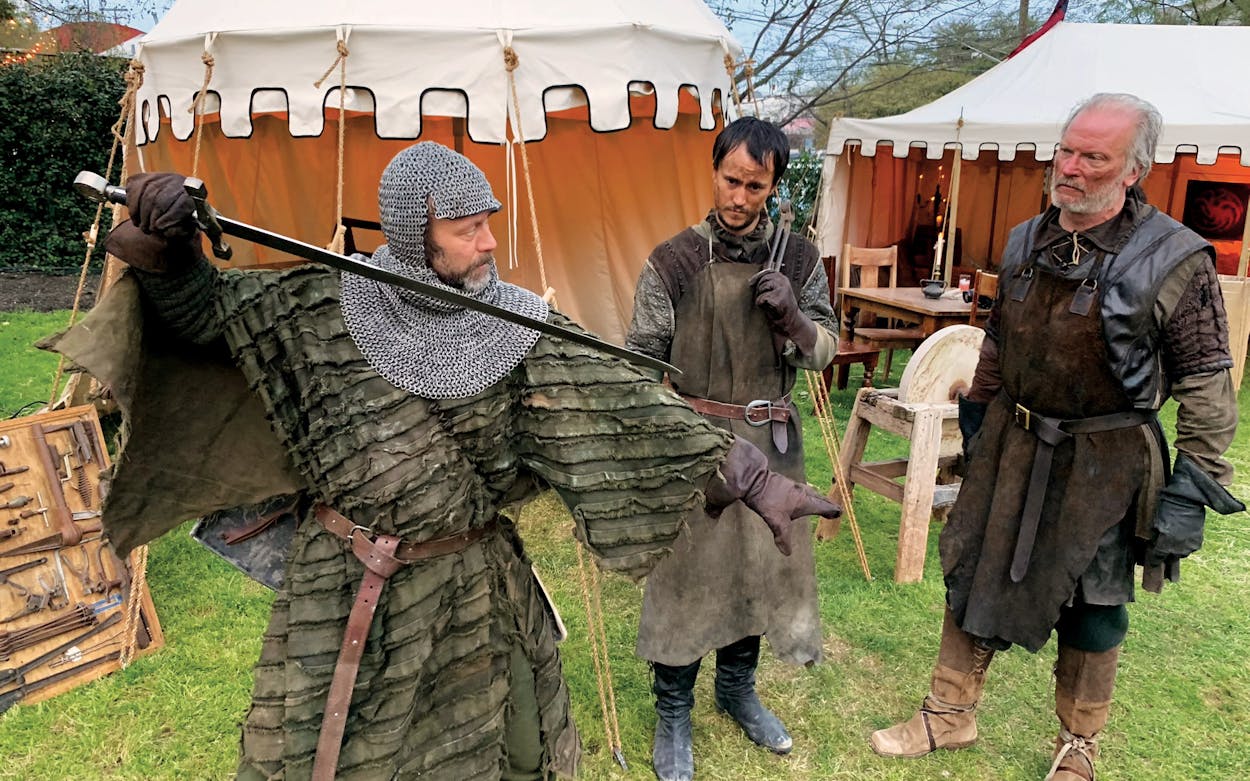 Stark bannermen show off their swordsmanship at HBO's “Bleed for the Throne.