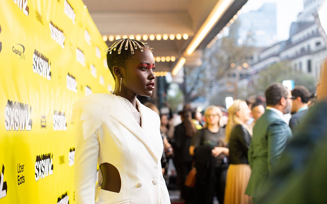 Lupita Nyong'o attends the 'Us' premiere at the Paramount Theater on March 8, 2019.