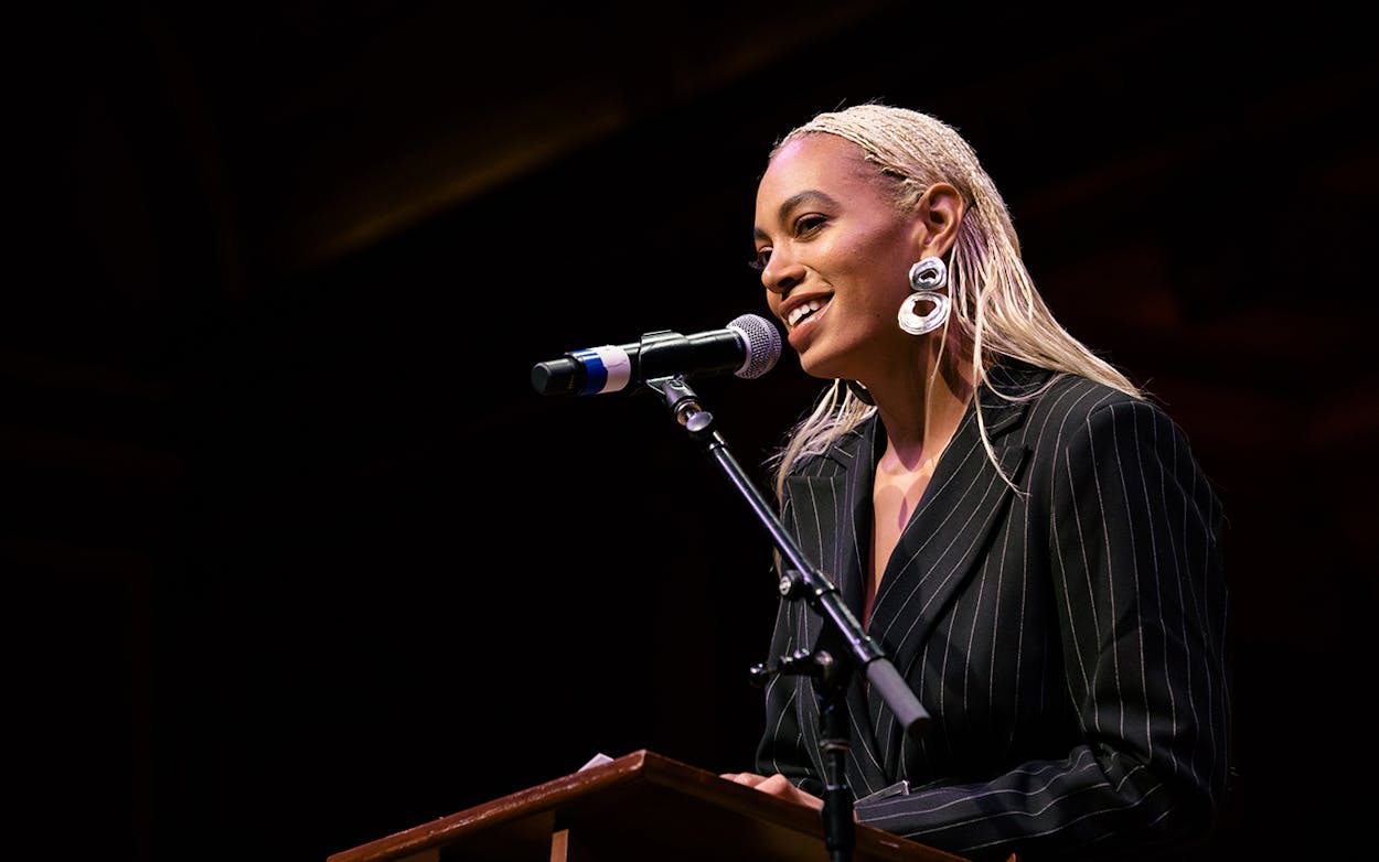 Solange Knowles accepts the Harvard Foundation 2018 Artist of the Year Award on March 3, 2018 in Cambridge, Massachusetts.