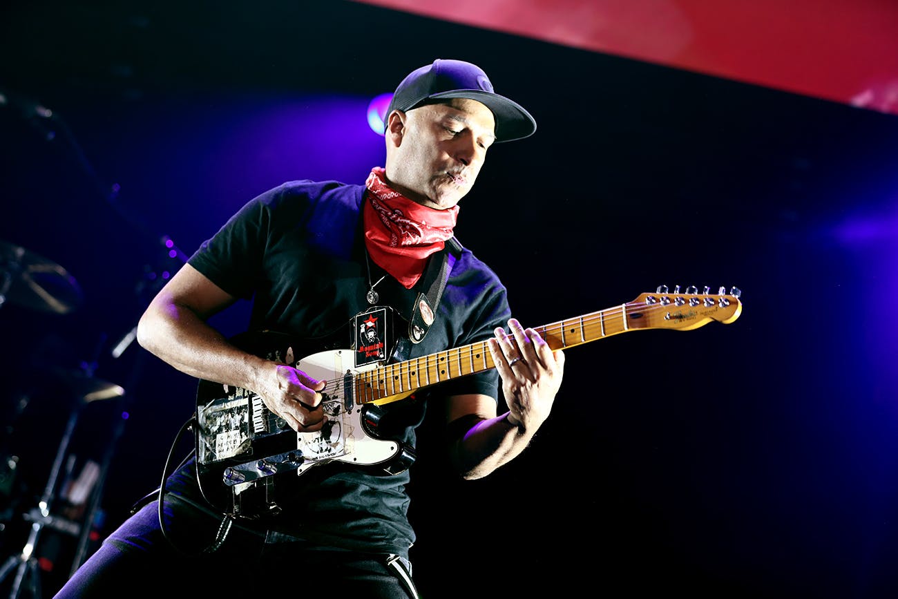 Tom Morello performs on stage at The Forum on January 19, 2019 in Inglewood, California.