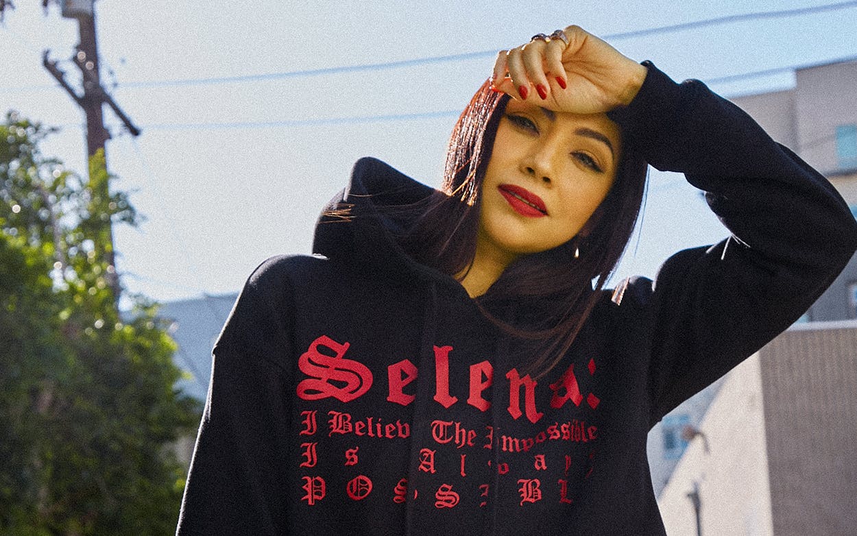 A Selena sweatshirt from the Forever 21 collection