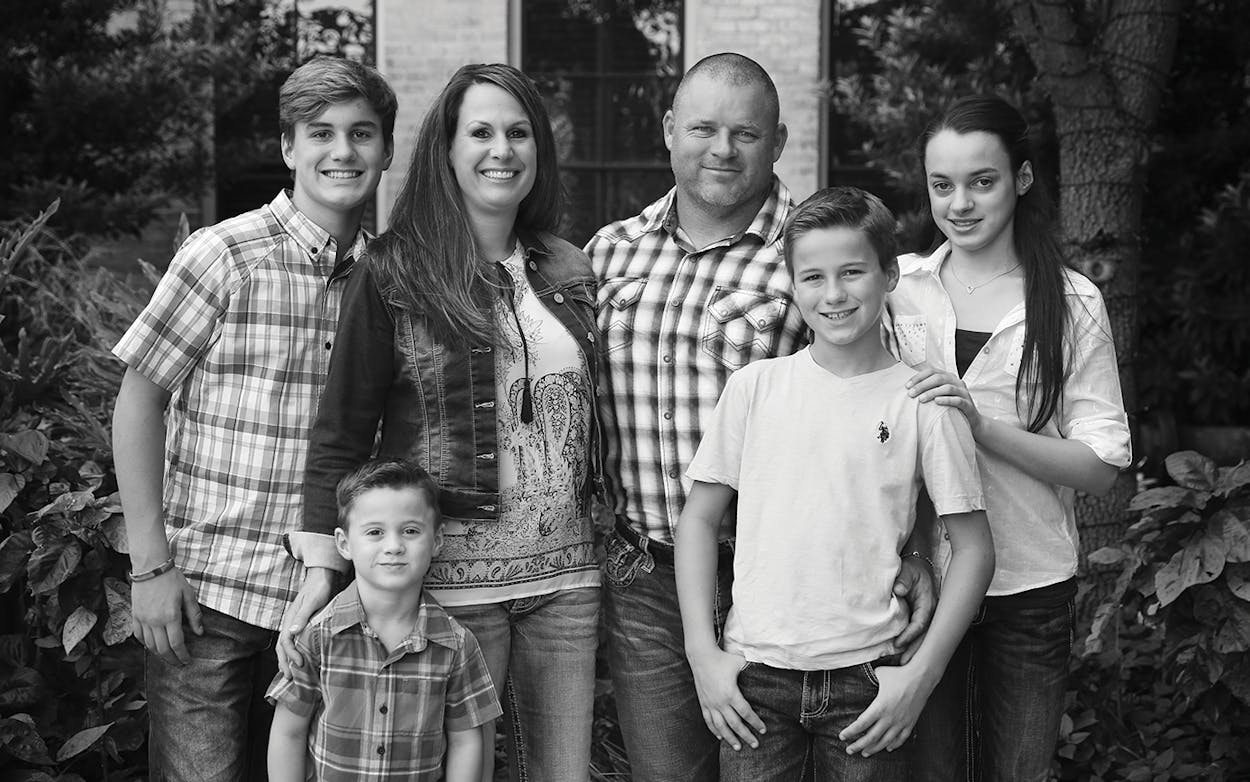 The Fulton family (Reid, Owen, Audrey, James, Ayden, Hailey) in San Antonio’s Pearl district in October 2017.