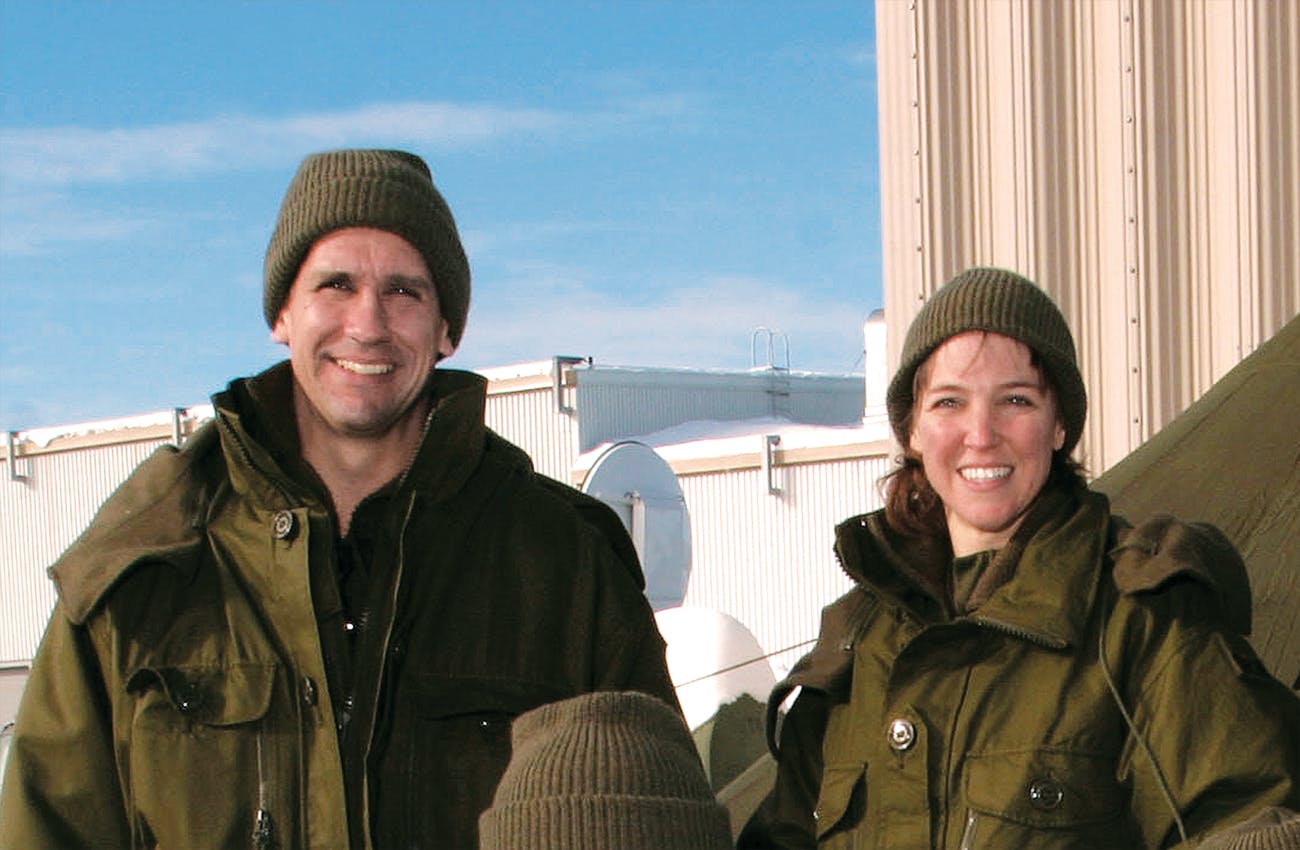 Oefelein and Nowak during winter training near Quebec, in January 2004, not long after their affair began.