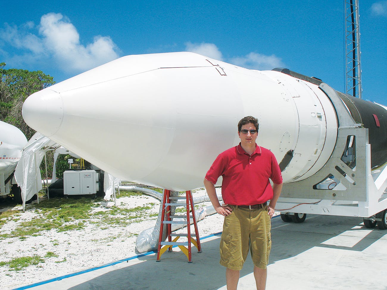 Markusic at SpaceX’s launch site on Kwajalein Atoll, in early 2006.