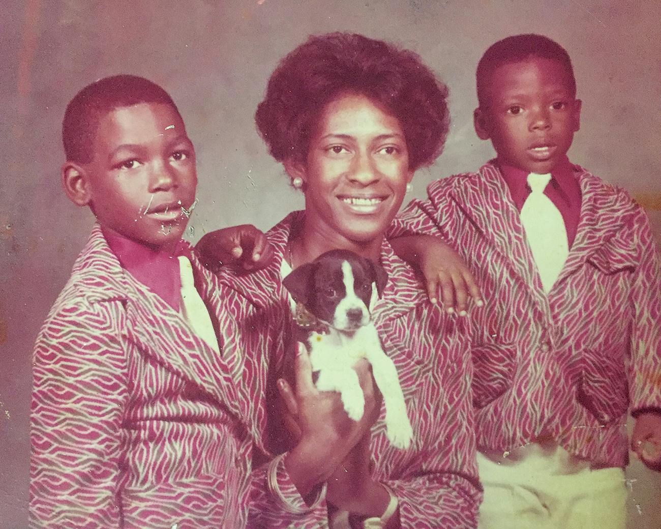 Ed, left, with his mom, Margie, and his brother, Kelvin, around 1975.