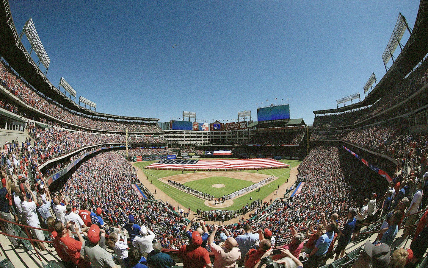 The new Texas Rangers stadium is completely air-conditioned with