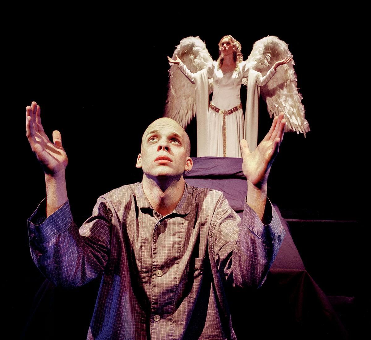 Ferris Craddock (foreground) as Prior Walter and Rainie Davis as the Angel on October 15, 1999.