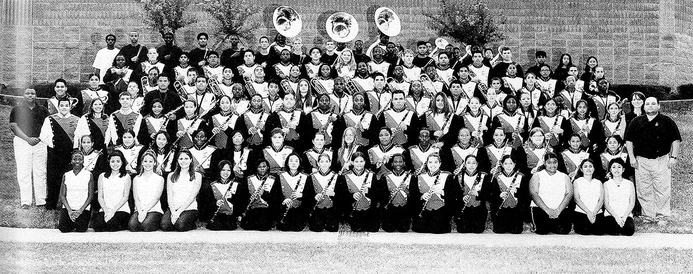 Lizzo in her Alief Elsik High School band photo. 