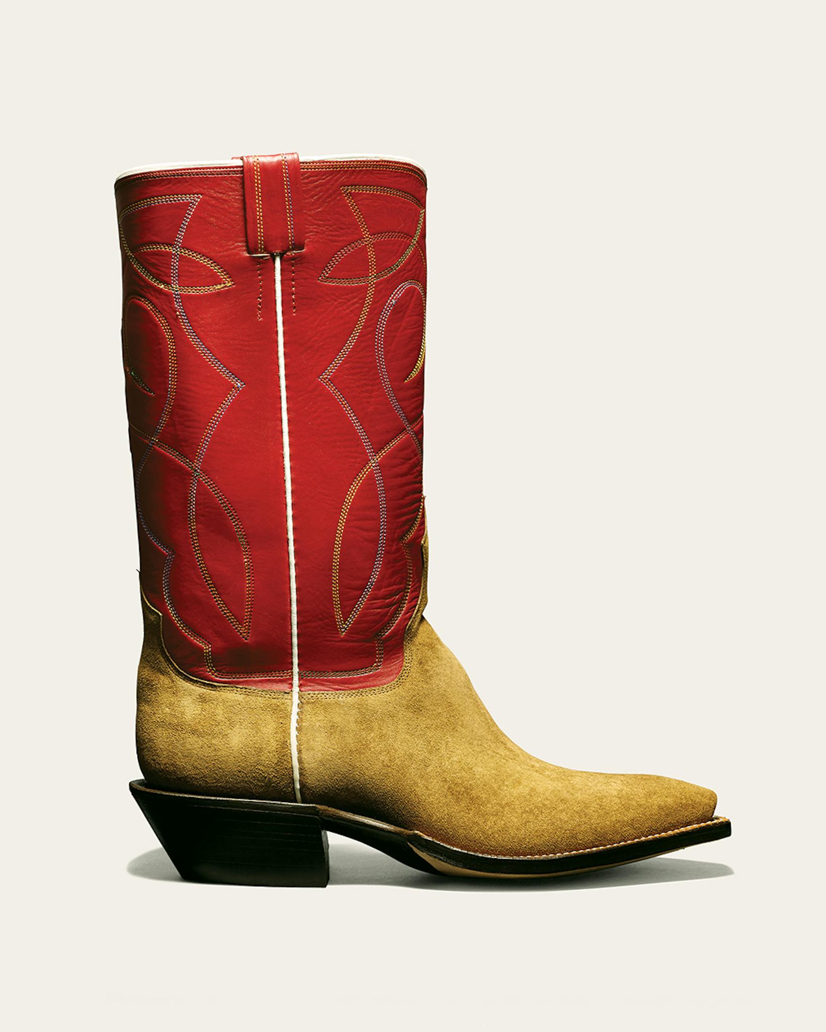 B. B. Leather Shop boot with red shaft.