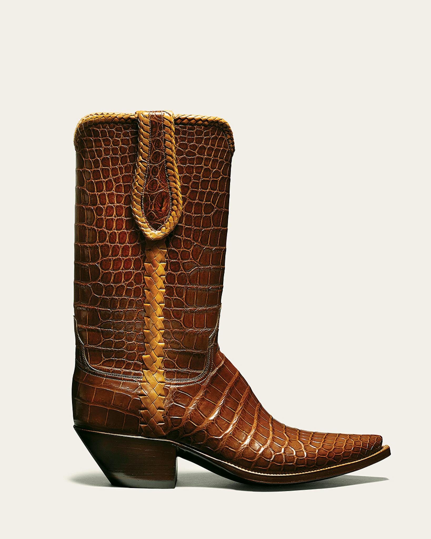Little's Boot Company brown animal skin boot.