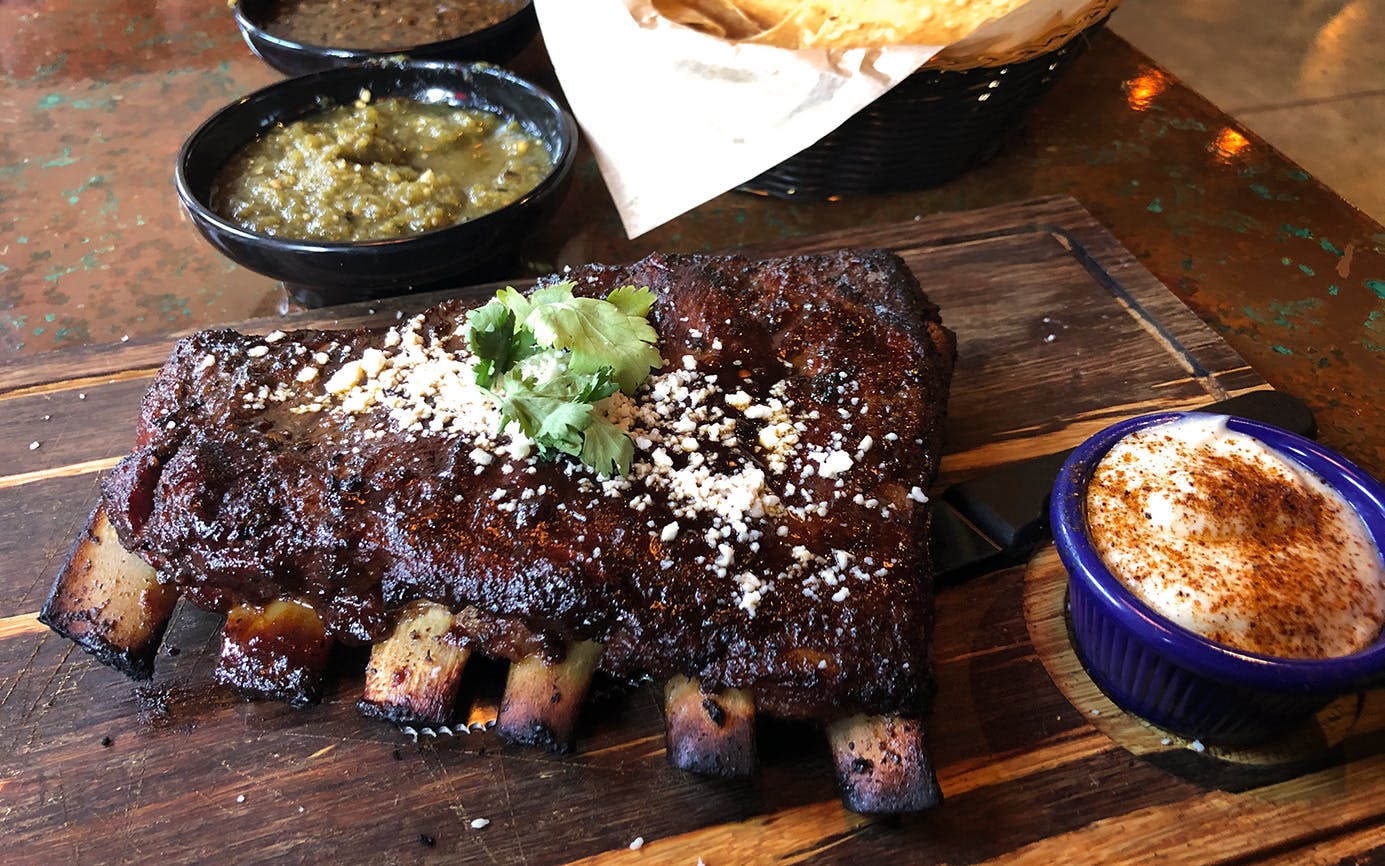Tex-Mex pork ribs with chili-lime butter at Candente.