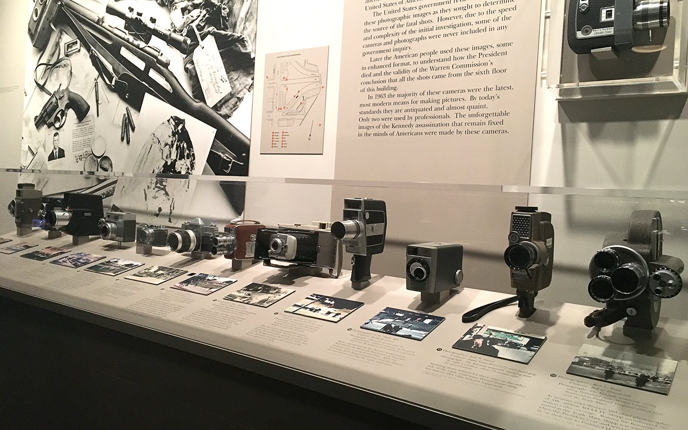 Cameras in the Sixth Floor museum in Dallas