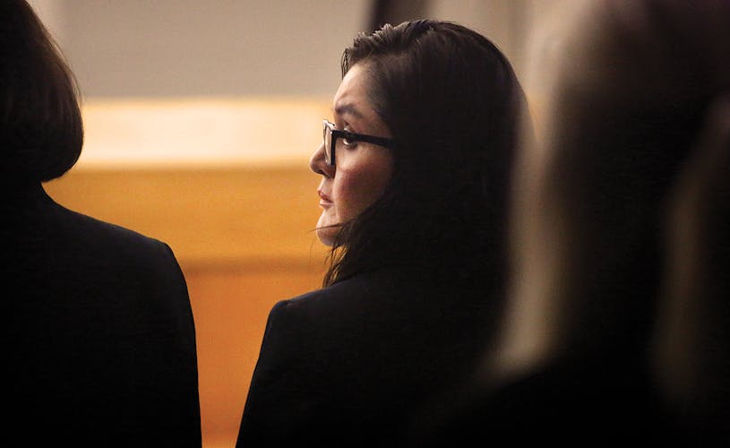 Brenda Delgado in a courtroom
