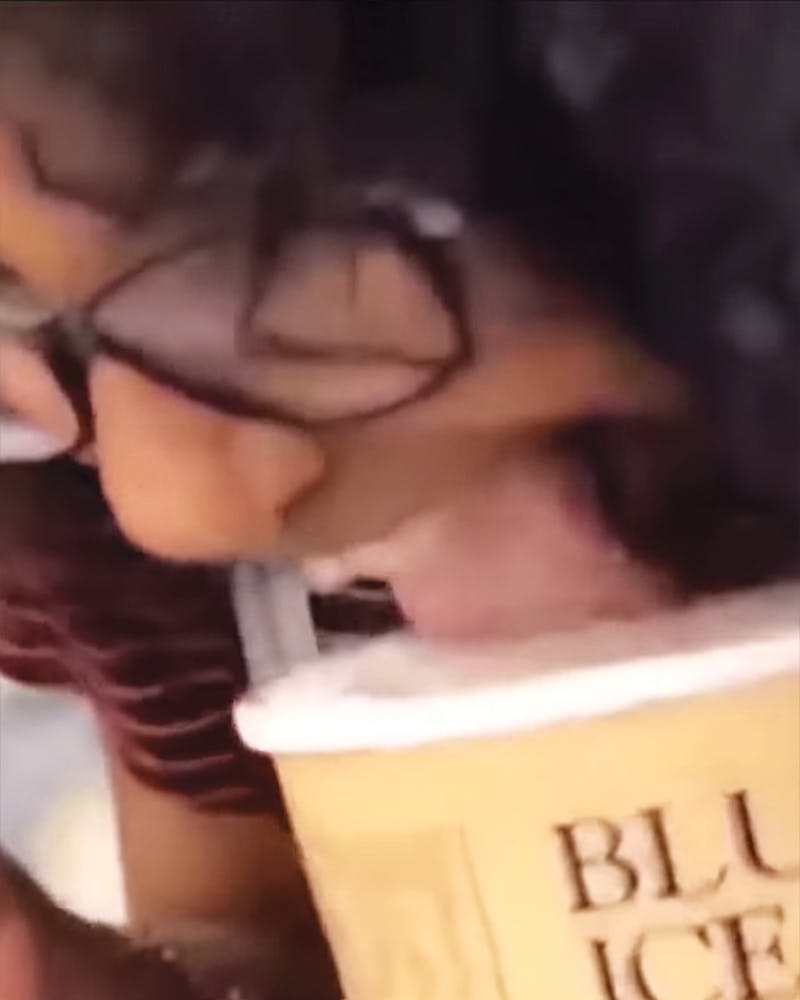 The woman caught licking a carton of Blue Bell Ice Cream at a Walmart in Lufkin.
