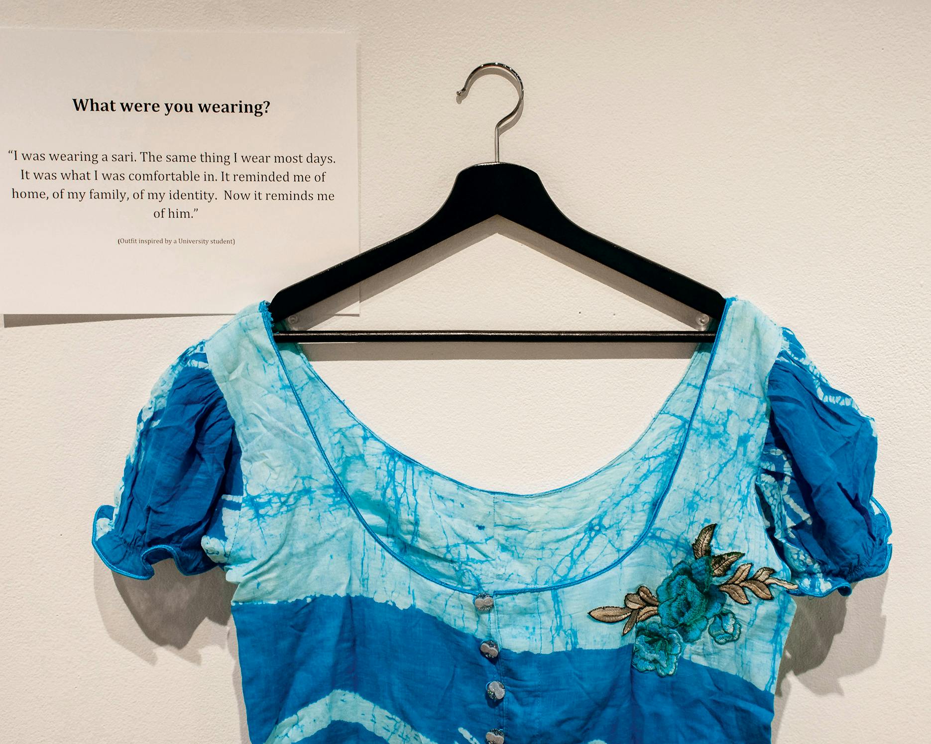 A clothing item from the "What Were You Wearing?" exhibit at Texas A&amp;M in College Station.