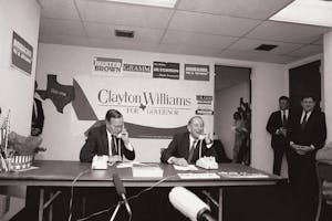 president George H.W Bush and Clayton Williams days before gubernational