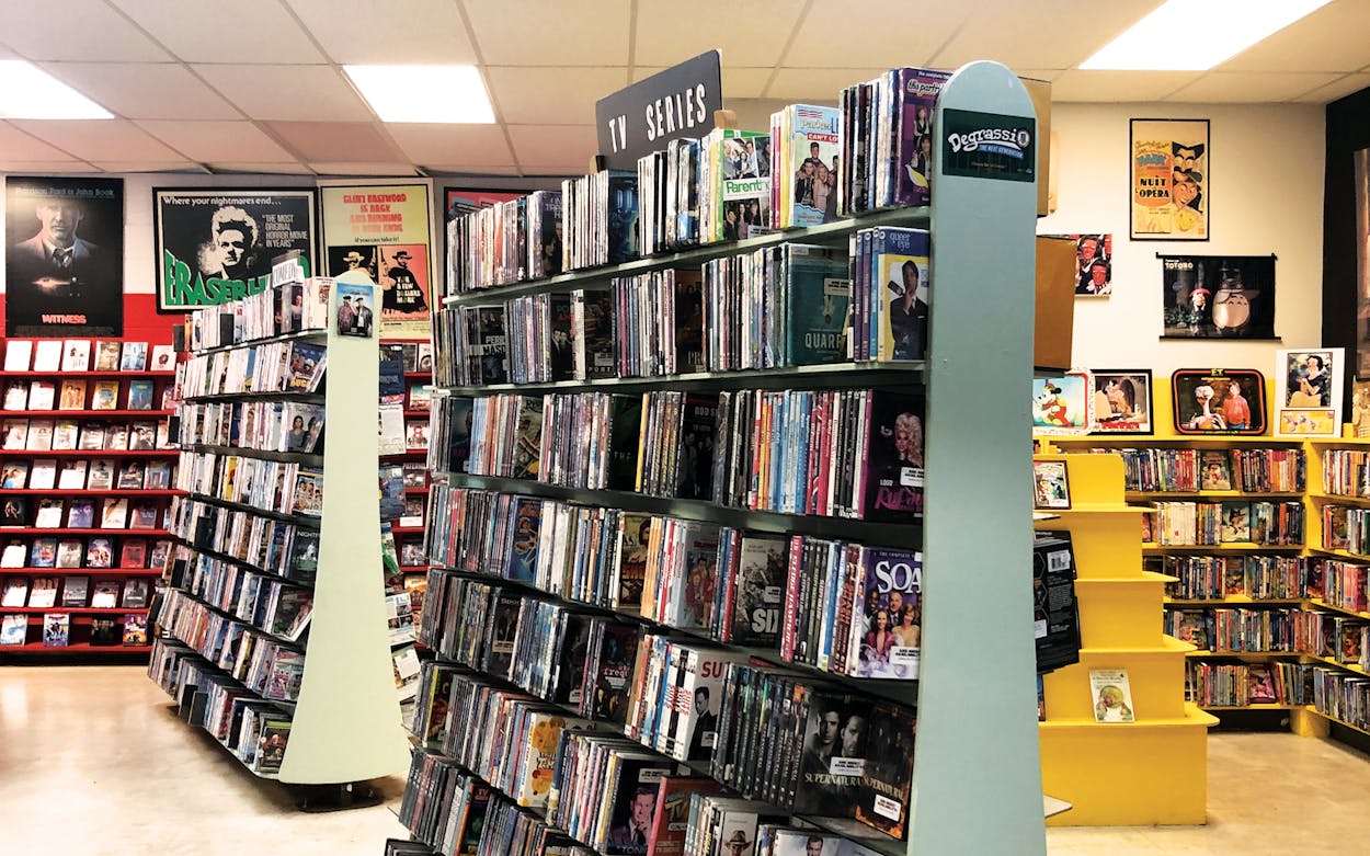 The interior of Vulcan Video at its most recent Russell Drive location in south Austin.