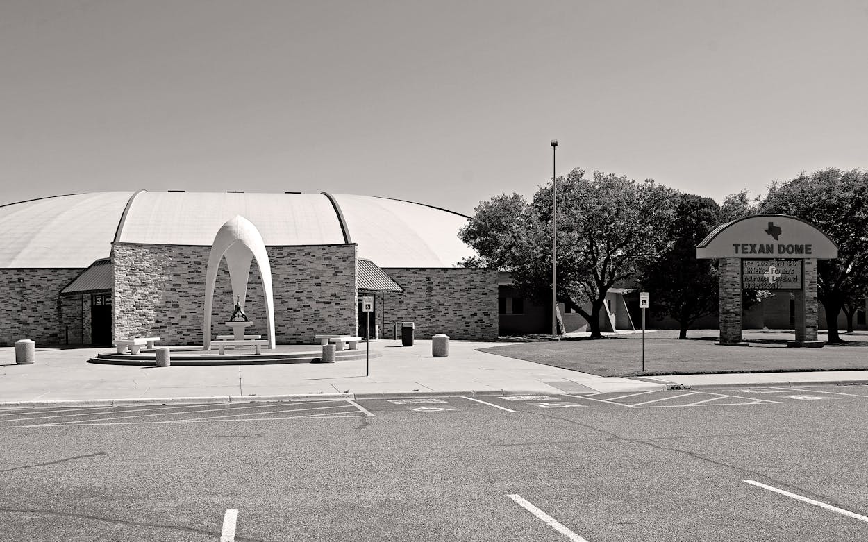 The exterior of the Texan Dome at South Plains College in Levelland on May 9, 2020.