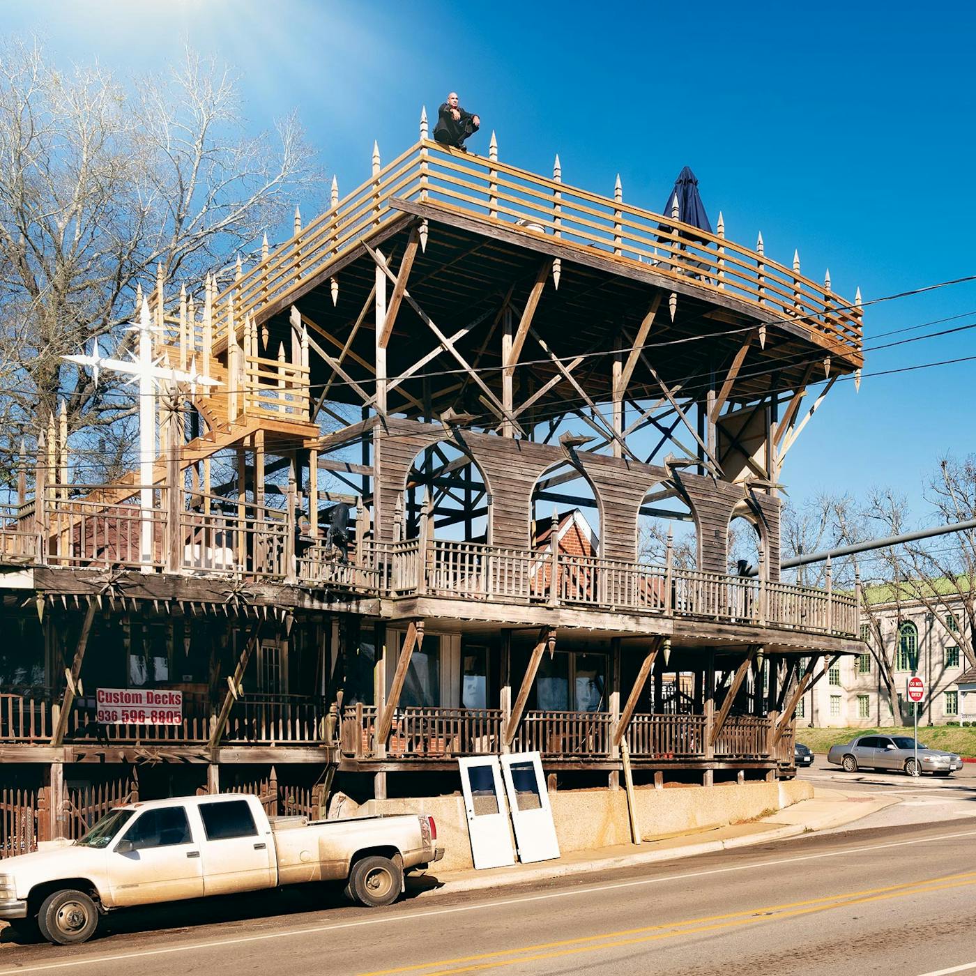 For Years An East Texas Carpenter Has Been Building A Gothic Contraption Of Decks And Spikes In A Historic Square Texas Monthly