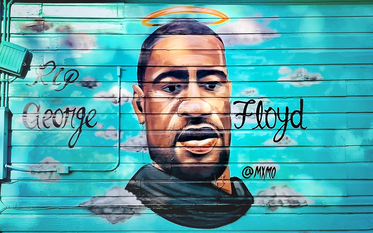 george floyd mural big poppas tacos san antonio, texas