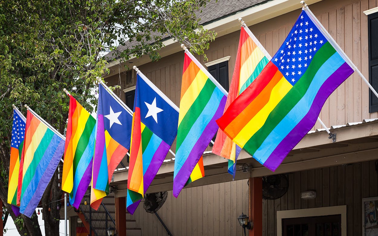 Gay pride flags in Houston.