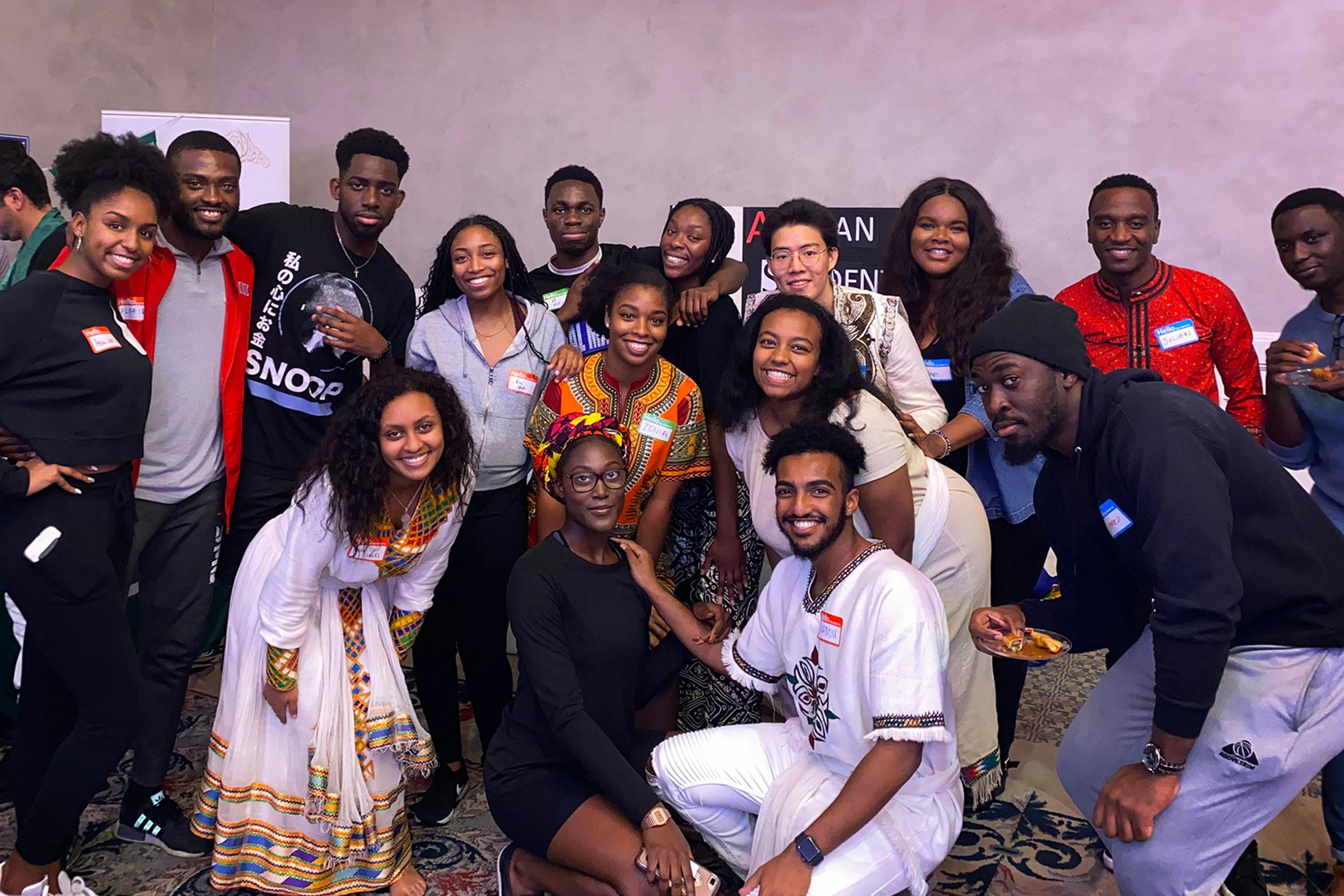 Abena Marfo, center, with the African Student Association.