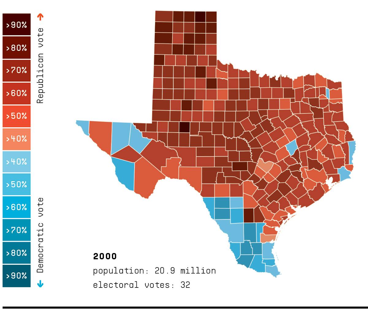 2000 voting in texas by county. 