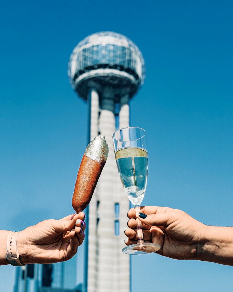 a gold-topped corn dog is available for a high price in San Antonio