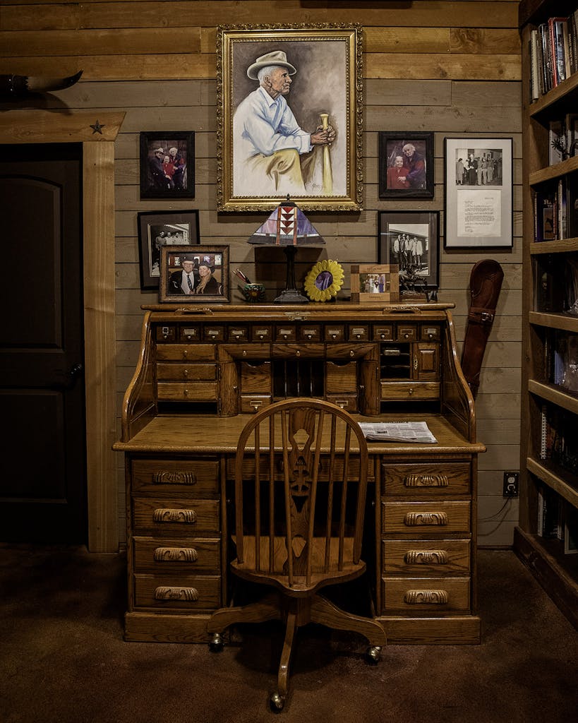 barry corbin desk in home office. 