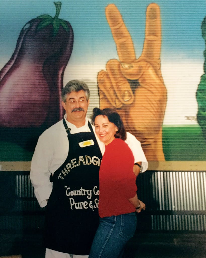 Eddie and Sandra Wilson outside of Threadgill's in 1995.